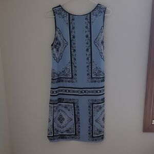 Philosophy Blue and Black Patterned Midi Dress